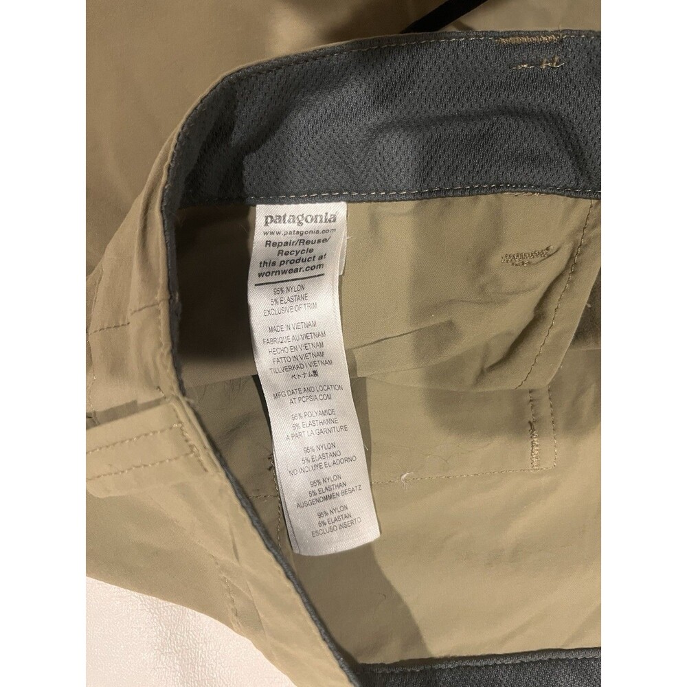 Patagonia Quandary Nylon Hiking Shorts Mens’s Tan Khaki Pockets Drawstring Sz 38 - Picture 6 of 10